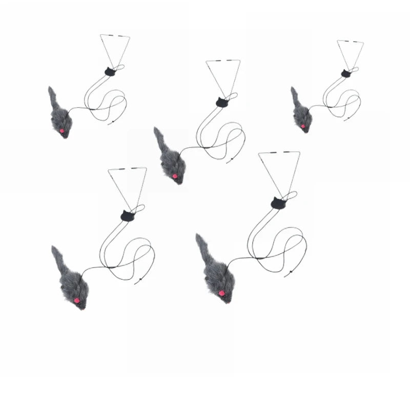 Interactive Door-Hanging Cat Toy with Mouse Teaser