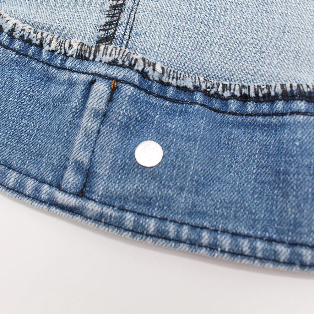 Classic Denim Dog Jacket with Harness and Leash Ring