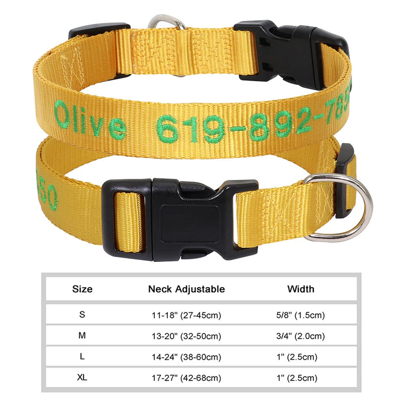Personalisierte bestickte Nylon-Hundehalsband