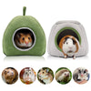 Cozy Plush Small Animal Hideout Bed with Detachable Semi-Enclosed Design