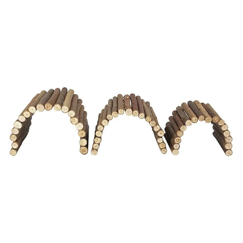 Natural Willow Branch Small Pet Chew Toy with Climbing Arch Bridge
