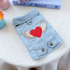 Charming Denim Jacket for Small Dogs with Playful Prints