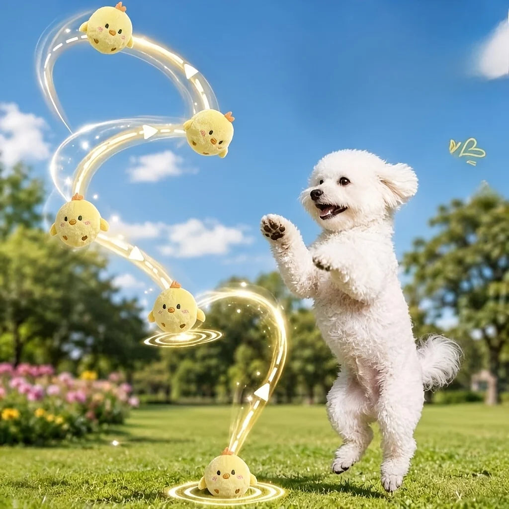 Interactive Squeaky Bouncing Chick Ball for Dogs & Cats