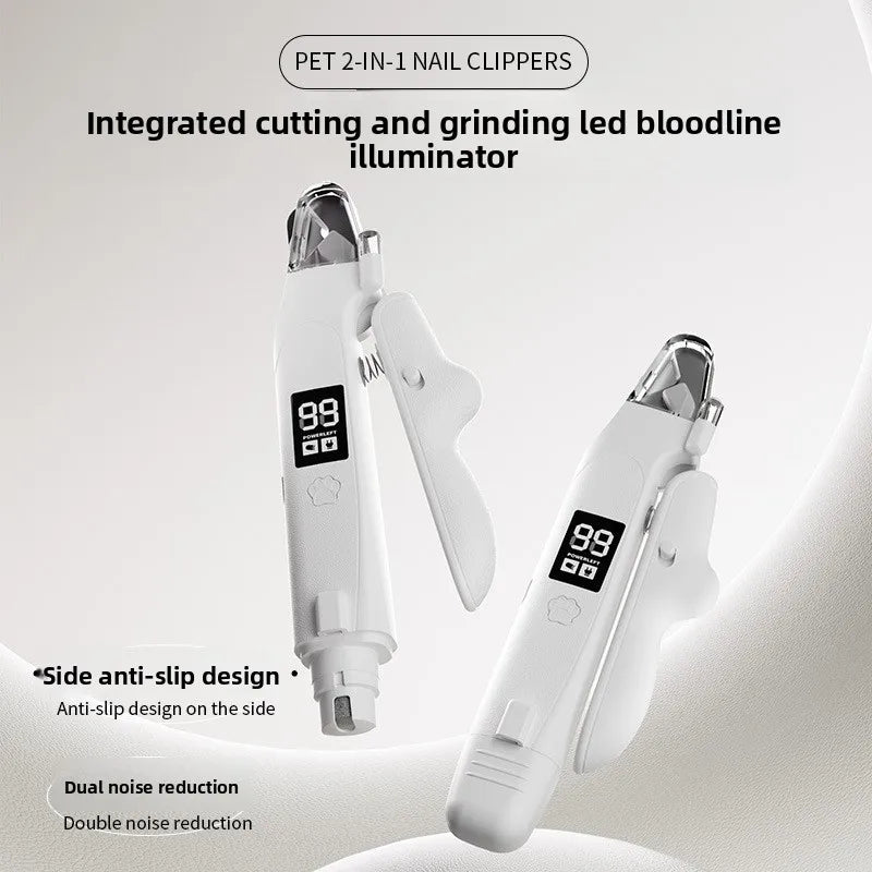 2-in-1 Pet Nail Clipper and Grinder with LED Light