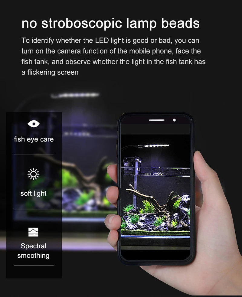 Lampe LED à clipser pour aquarium, fine, idéale pour la croissance des plantes