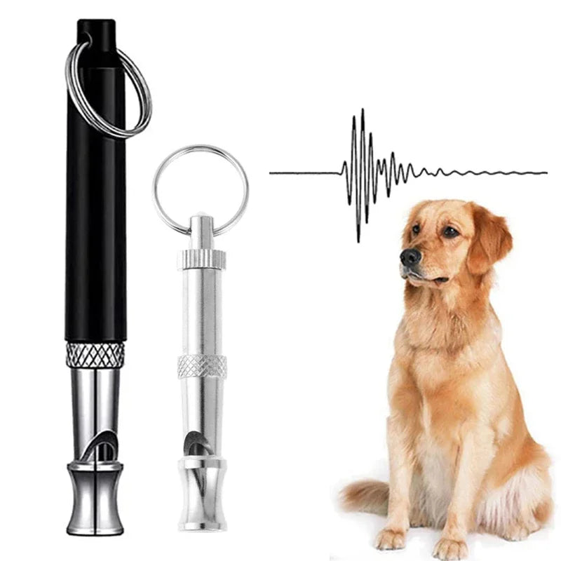 Adjustable Pitch Stainless Steel Dog Whistle with Keychain