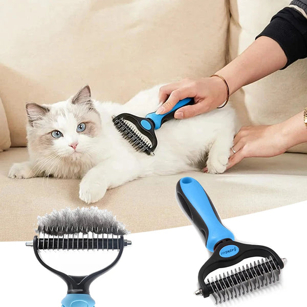 Peine de Aseo para Mascotas de Acero Inoxidable Doble Cara