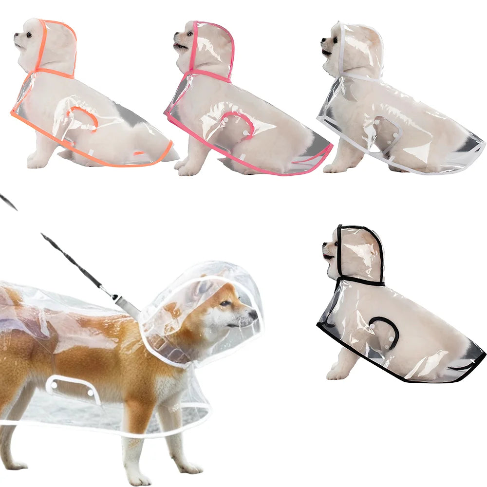 Transparent Waterproof Dog Raincoat for Medium to Large Dogs