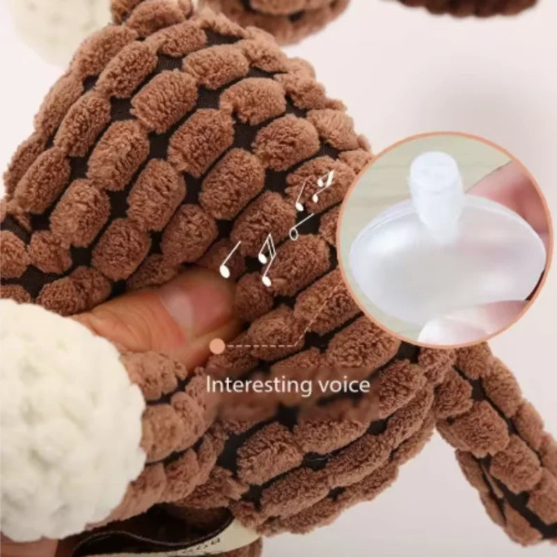 Plush Squeaky Donkey Dog Toy for Teething and Interactive Play