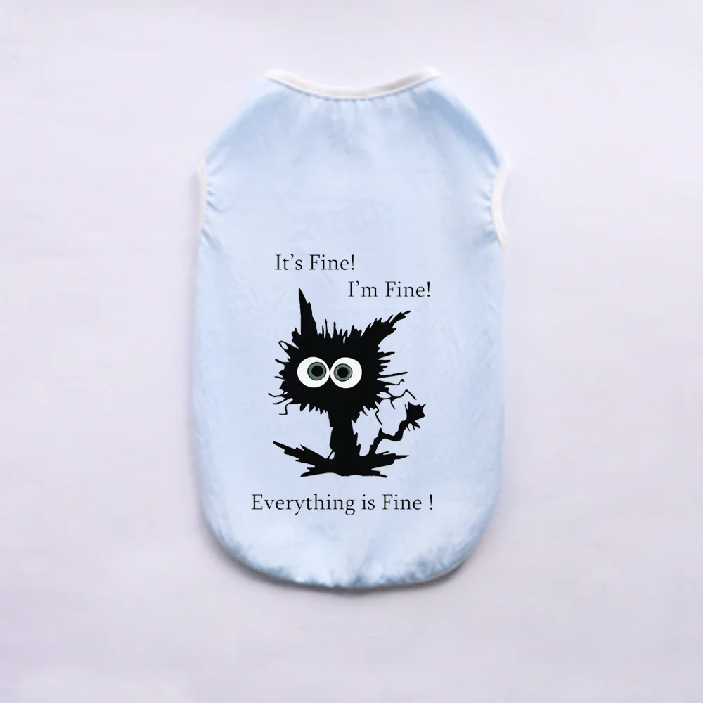 Breathable Summer Pet Vest with Fun Print – Sleeveless Casual Shirt for Small Dogs & Cats