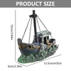 Aquarium Sunken Ship Decoration Resin Fishtank Ornament 12.5x6x10 cm