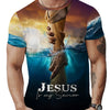 Faith-Inspired Graphic Crew Neck Tee for Men