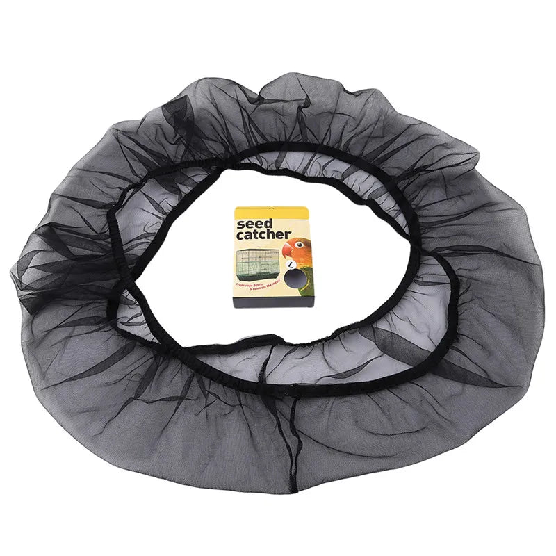 Breathable Nylon Mesh Bird Cage Seed Guard Cover