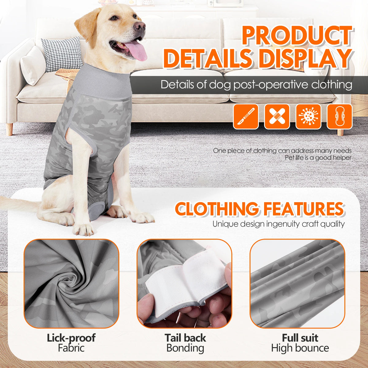Dog Recovery Suit – Anti-Licking Protective Onesie for Post-Surgery & Wound Care