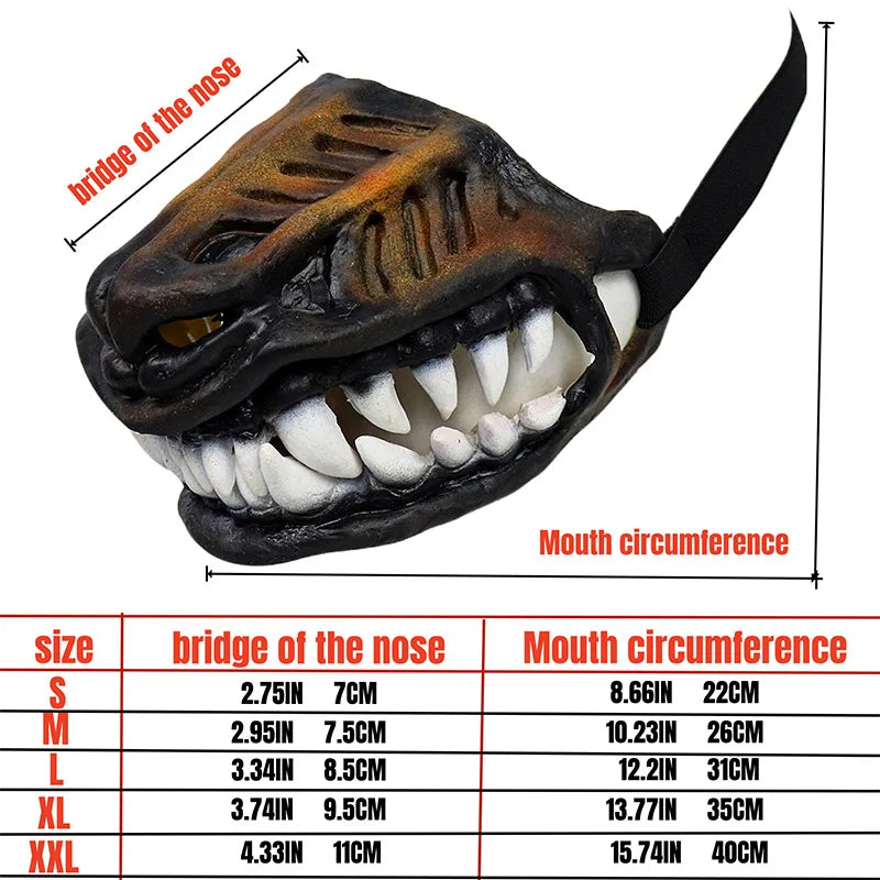 Scary Dog Muzzle Costume Mask with Fake Teeth