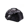 Black portable foldable pet carrier for cats, dogs, and puppies with a handle.
