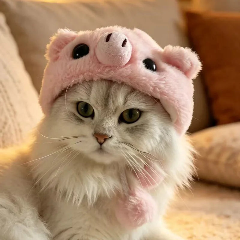 Adorable Bear Plush Pet Headwear for Cats and Small Dogs