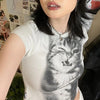 Top Crop con Estampado Animal