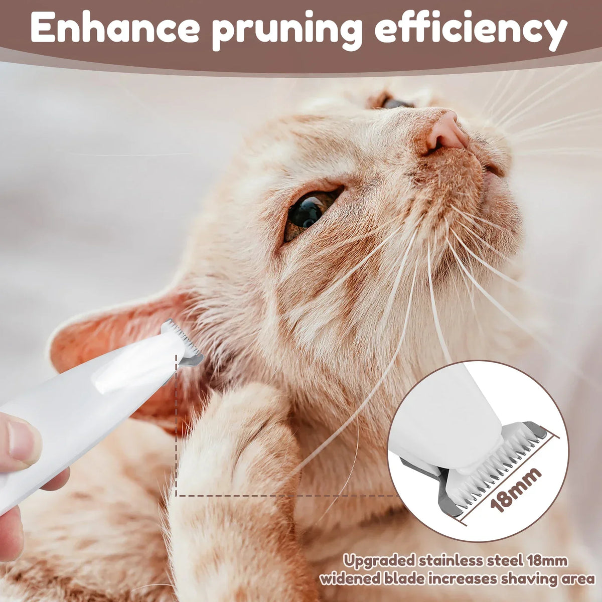 Cordless Waterproof Dog Paw Trimmer with LED Light