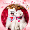 Valentine's Day Dog Bandanas – Heart & Floral Pattern Pet Scarf (Pack of 30)