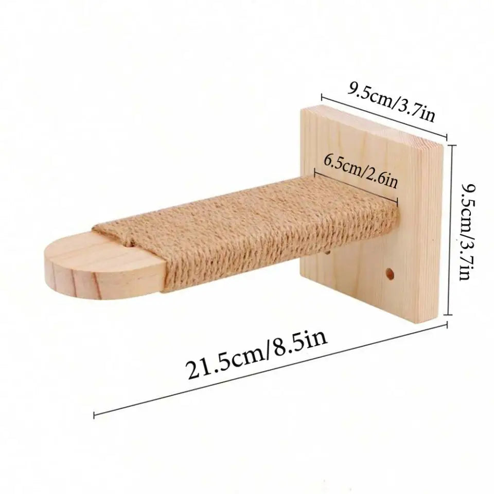 Wall-Mounted Cat Climbing Shelf Set with Hammock and Scratching Posts