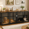 Extra Large Wooden Double Dog Crate with Divider and 3 Doors