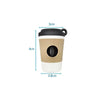 A beige and black portable pet poop trash can dispenser with a wide opening.