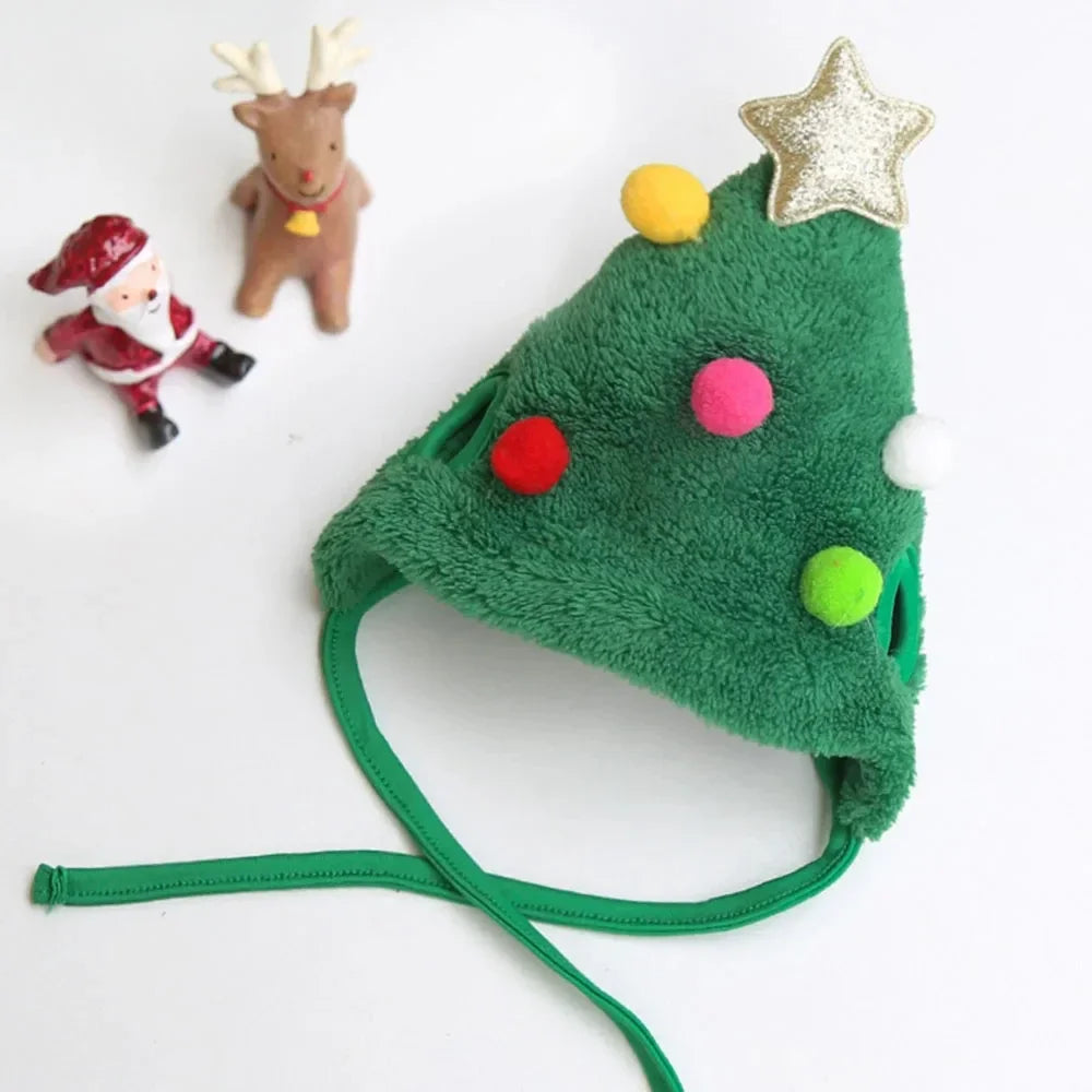 Christmas Pet Hat and Bandana Set for Cats and Small Dogs