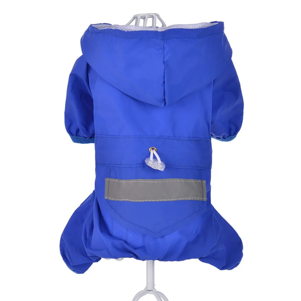 Adjustable Waterproof Dog Raincoat with Reflective Strap