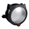 A black 4-way lockable pet door flap for cats and dogs with a clear viewing window.