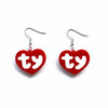 Acrylic Heart Drop Earrings with Letter Pendant
