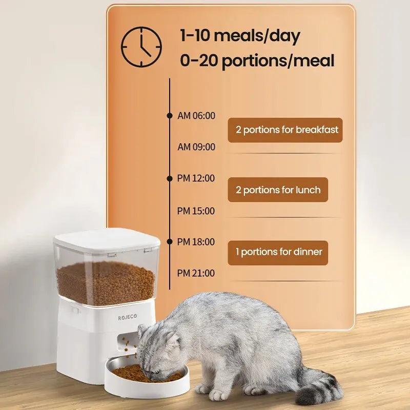Distributeur de nourriture automatique pour chat avec WiFi et contrôle par application