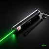 A black laser pointer pen emitting a green beam, labeled 532nm.