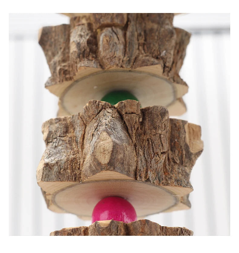 Juguete de Madera Natural para Perros Loro