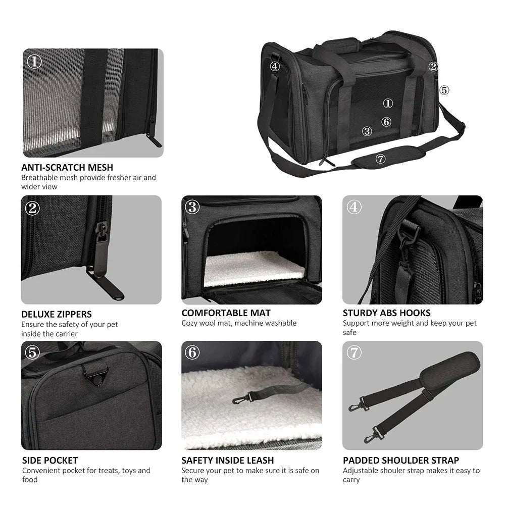 Soft-Sided Pet Carrier Backpack for Cats and Small Dogs