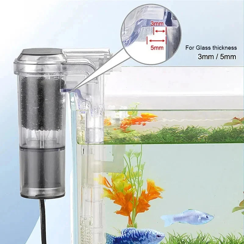 Wall-Mount Aquarium Filter USB Pump 250 L/H 2.5W