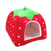 Lit pour animaux en peluche en forme de fraise