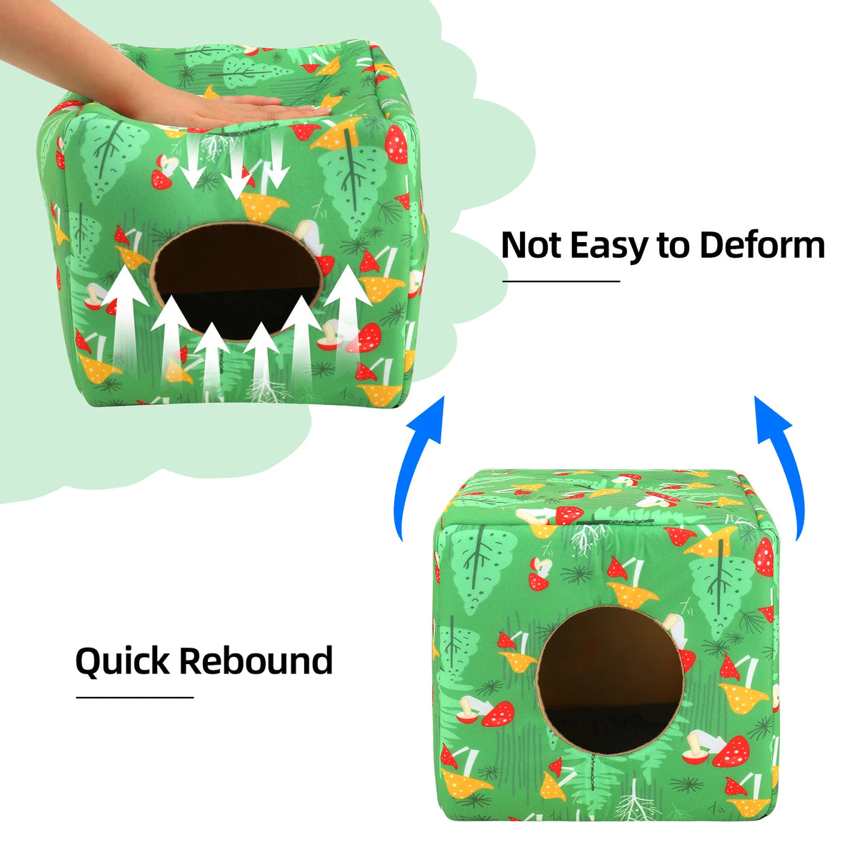 Cozy Fleece Hideout Bed for Small Pets
