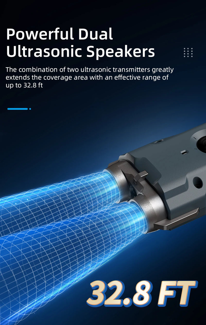 ROJECO Ultrasonic Dog Repeller with LED Flashlight - Rechargeable