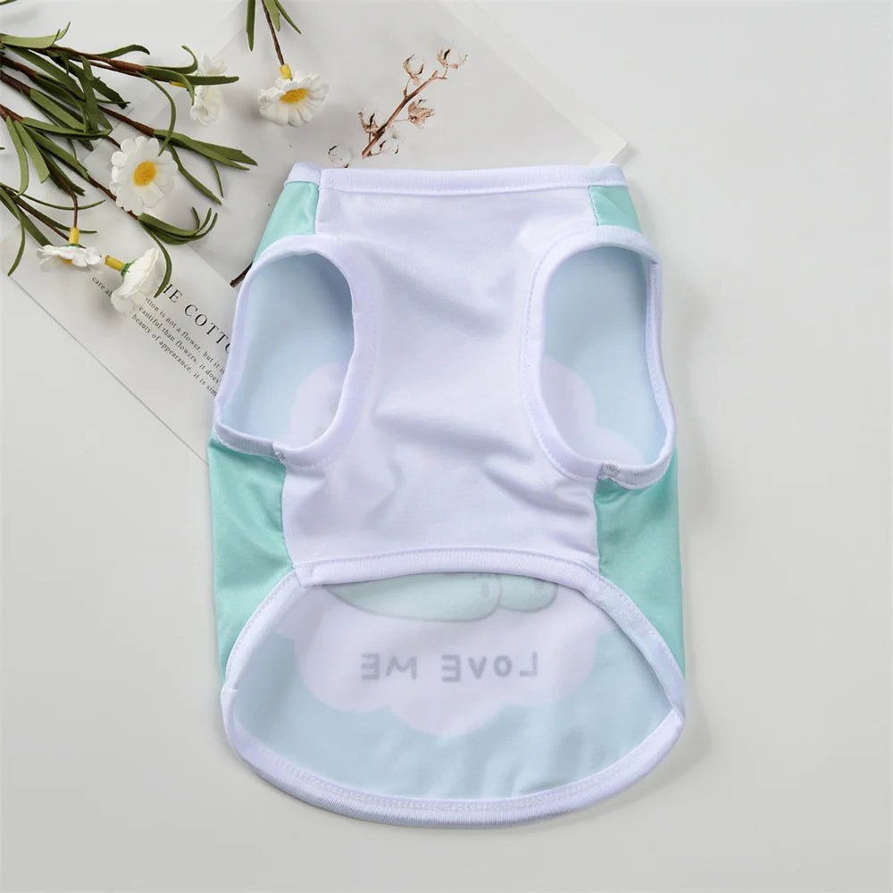 Cute Print Dog Vest Shirt for Small Breeds – Spring & Summer Pet Apparel