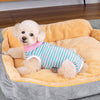 Striped Cotton Dog Recovery Suit for Post-Surgery Protection