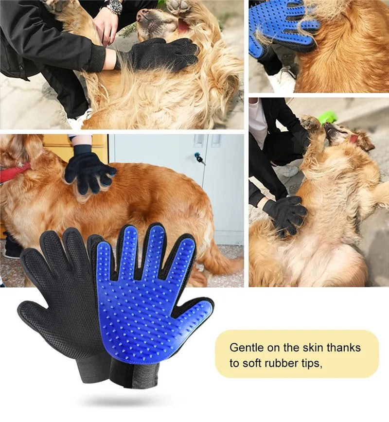 Gants de toilettage doux pour animaux