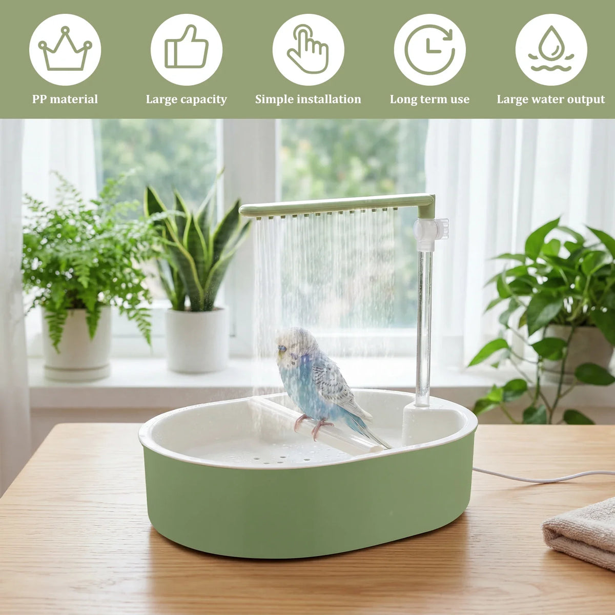 Electric Circulating Bird Bath with Adjustable Water Flow