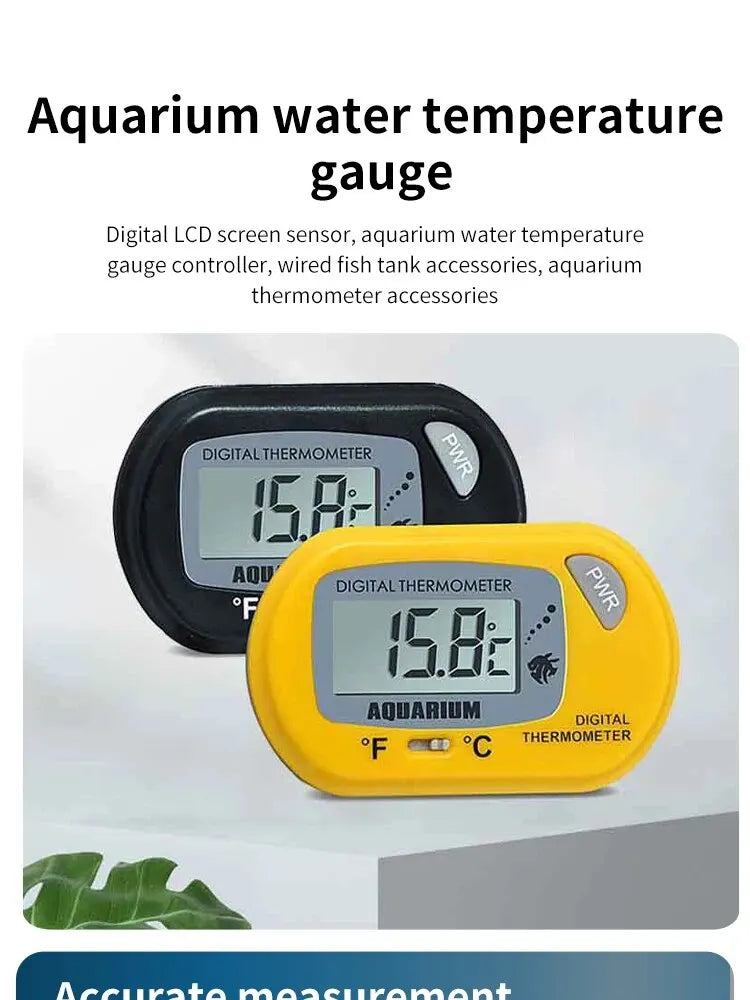 Gelterm digitales Thermometer mit Saugnapf neben einer schwarzen Version, zur Messung der Aquariumwassertemperatur
