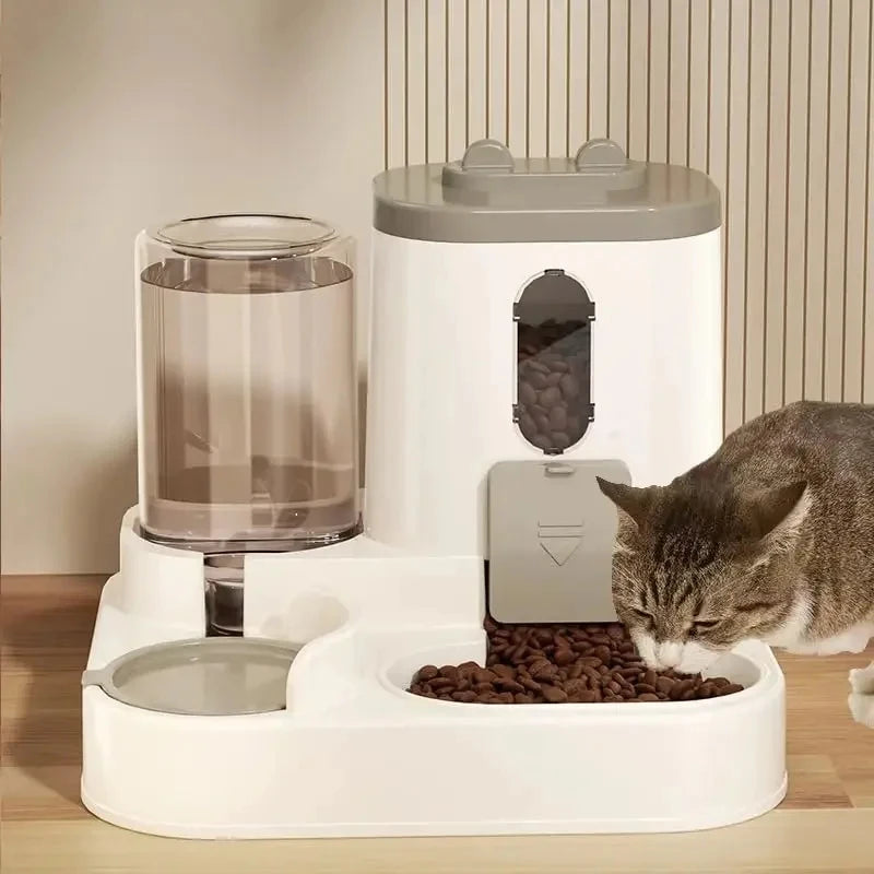 Gravity-Fed Pet Food and Water Station