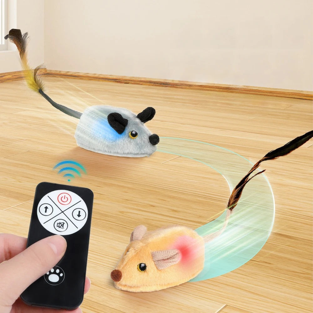 Interactive Motion-Activated Cat Toy Mouse with Squeaky Sounds