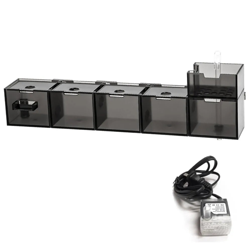 Three-in-One External Aquarium Filter with Oxygenation and Bio-Filtration