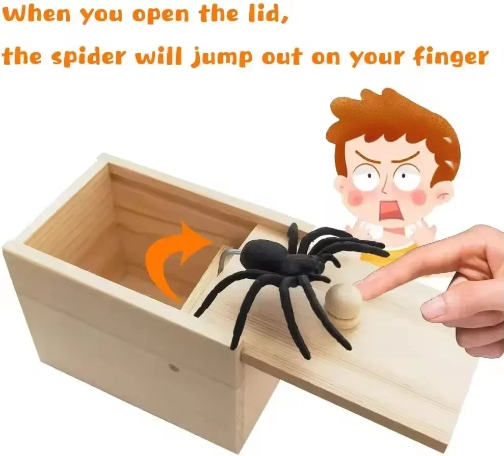 Wooden Spider Surprise Prank Box Set