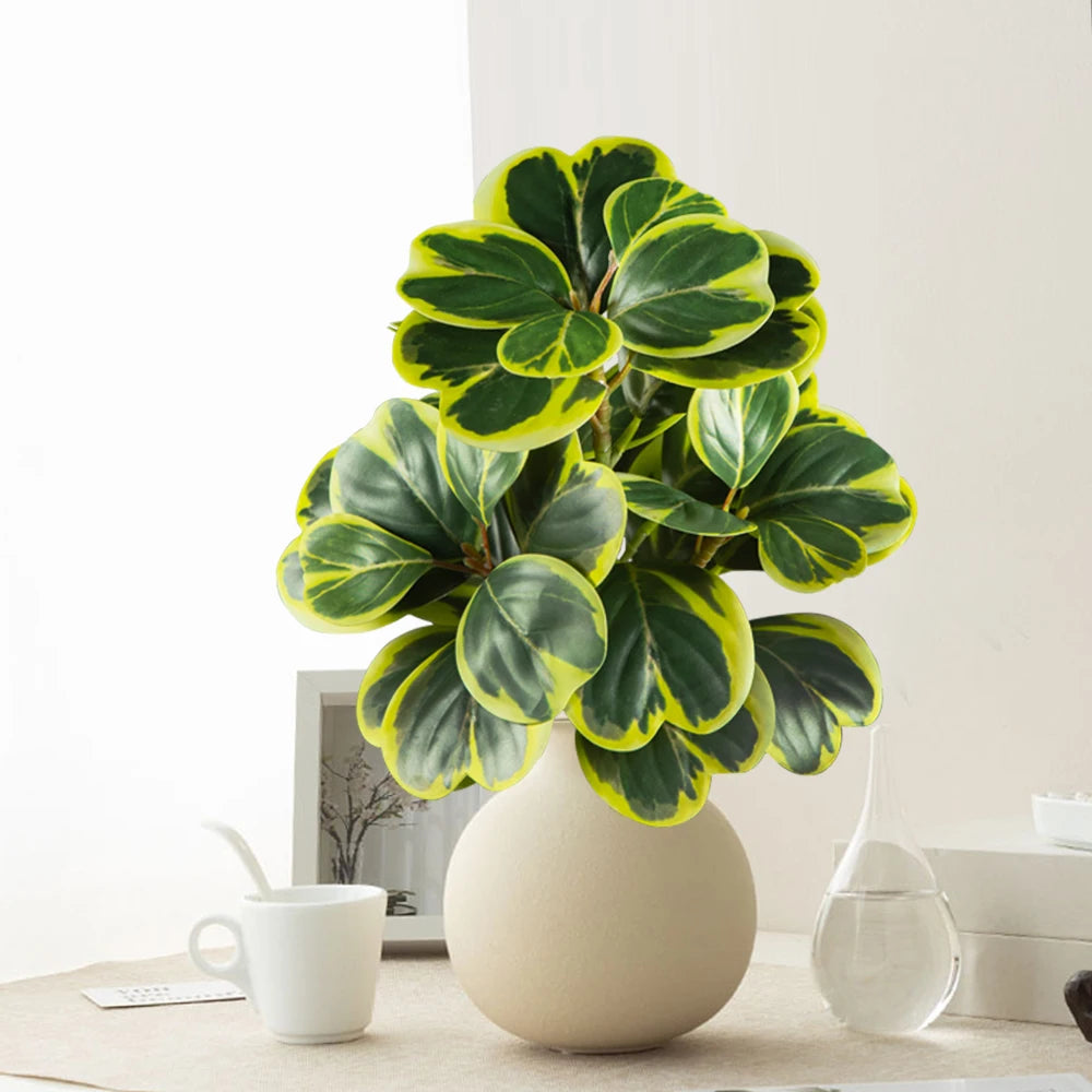 Artificial Heart-Leaf Ficus Plant with Green Leaves