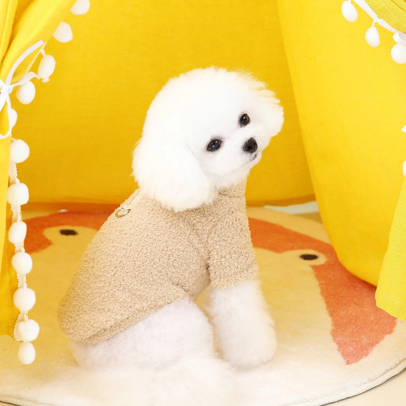 Winter Plush Dog Sweater for Small to Medium Dogs